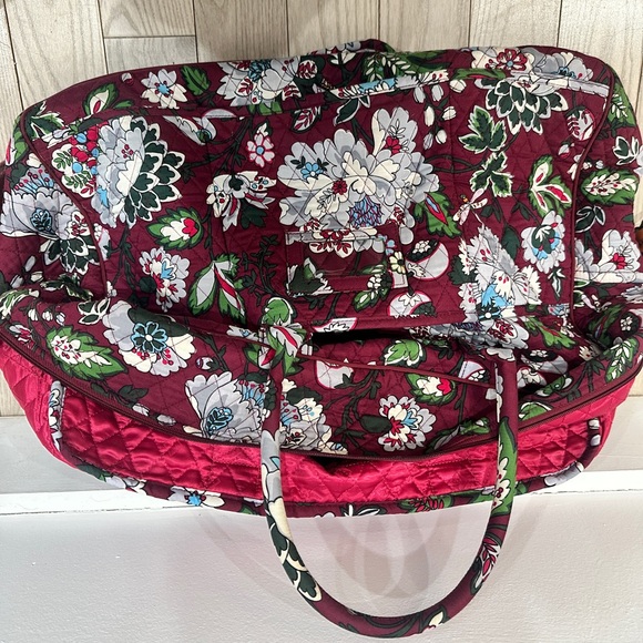 Vera Bradley Burgundy Floral Travel Bag - Picture 4 of 6